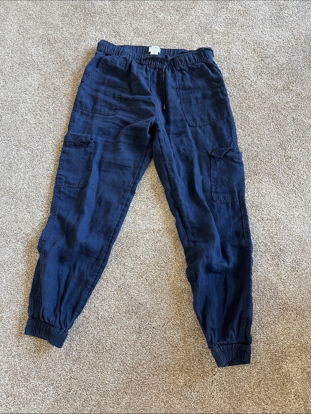 Nicole Miller Navy Blue Utility Jogger Pants